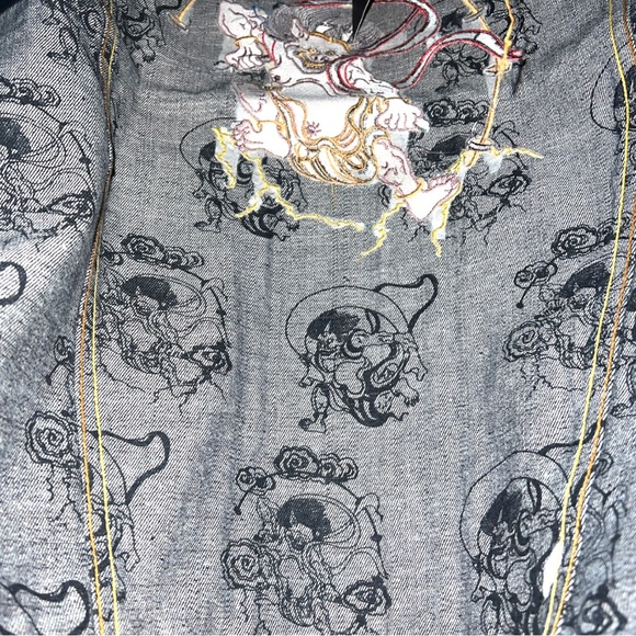 RMC Martin Ksohoh Fujin and Raijin Embroidered Indigo Raw Selvedge Denim Jacket - Picture 6 of 13